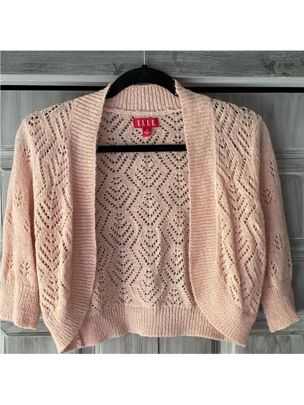 Elle Open Shrug Cardigan with Eyelet Knit